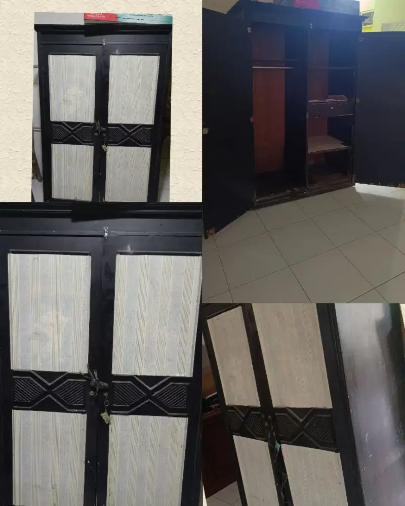 Lemari estetik hitam jumbo besar murah meriah