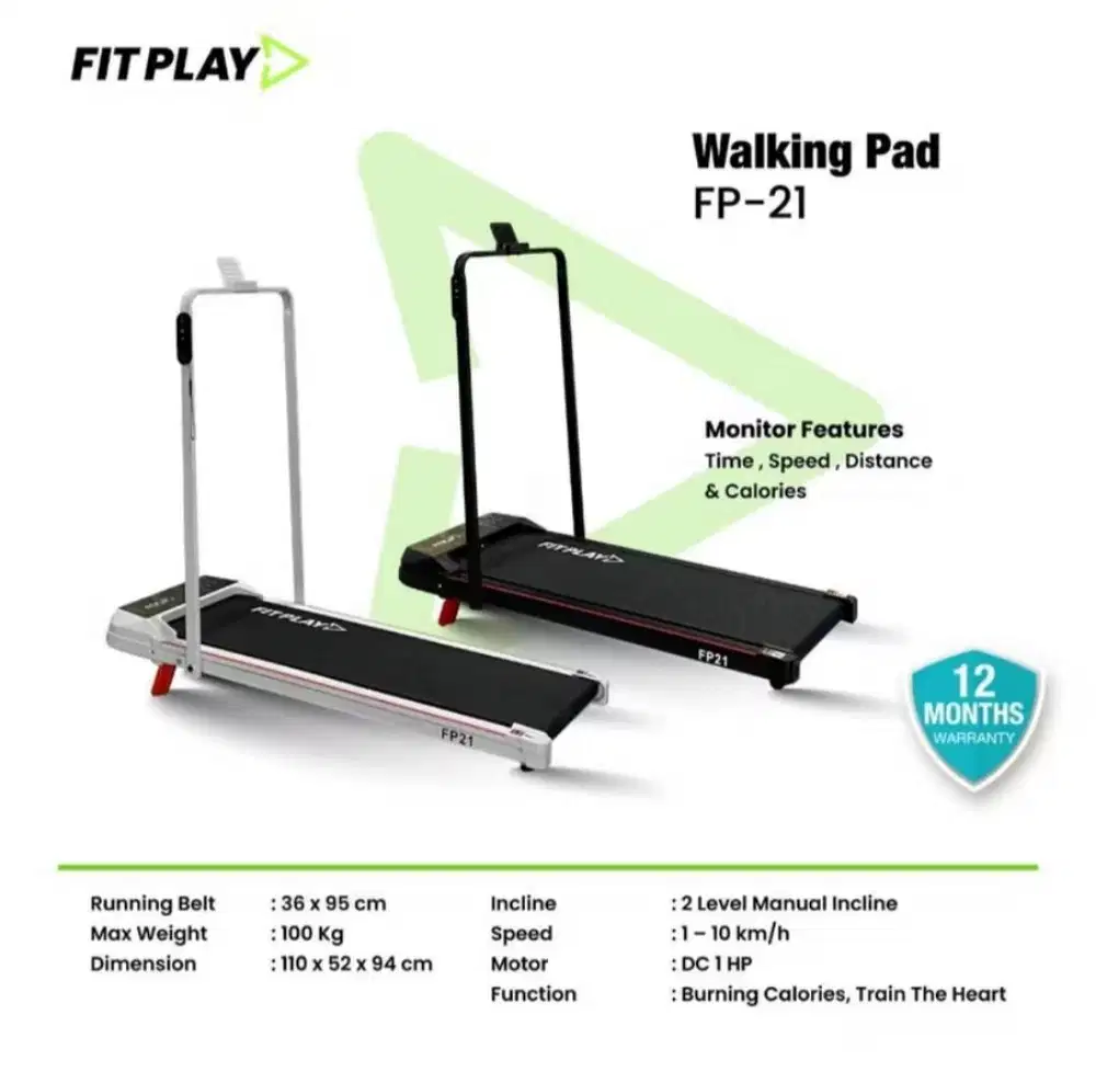 Electric Walking Pad FITPLAY FP-21 Alat Olahraga Jalan Ditempat