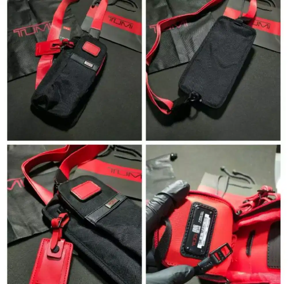 Tas Tumi Compact Cross body nilon black red