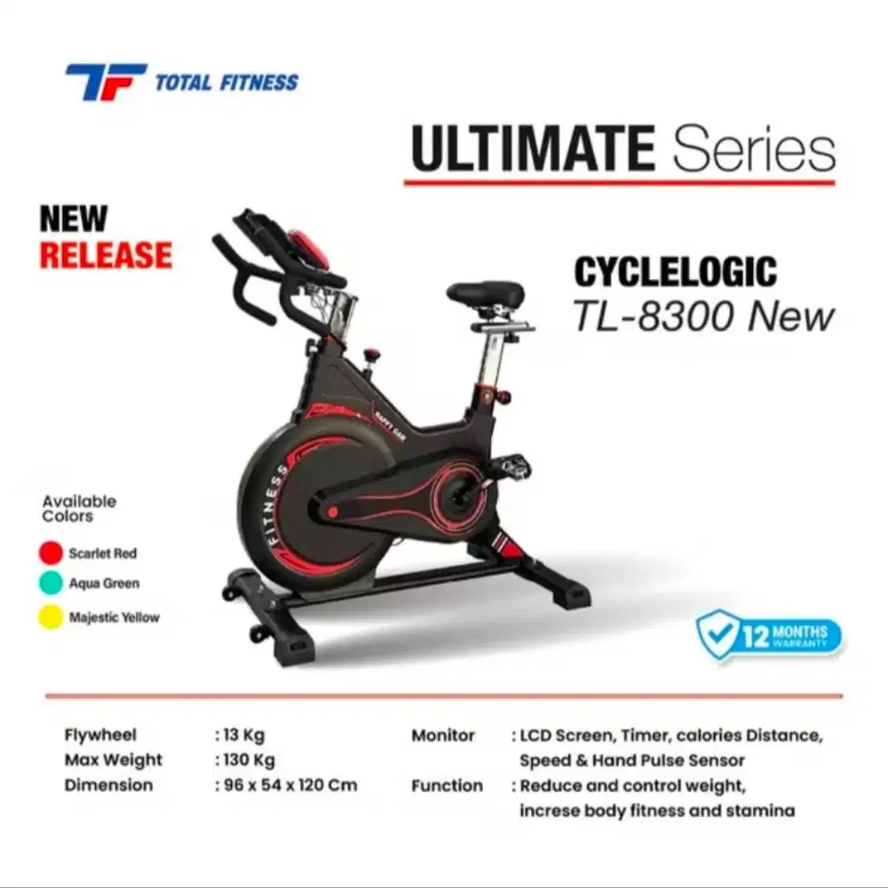 Exercise Magnetic Bike Cyclelogic TL-8300 Alat Olahraga&Terapi Sepeda