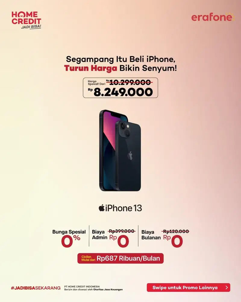 CICILAN IPHONE 13 TANPA DP DI HOME CREDIT