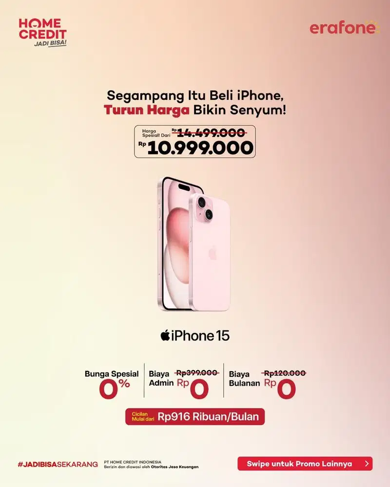 CICILAN IPHONE 15 TANPA DP DI HOME CREDIT