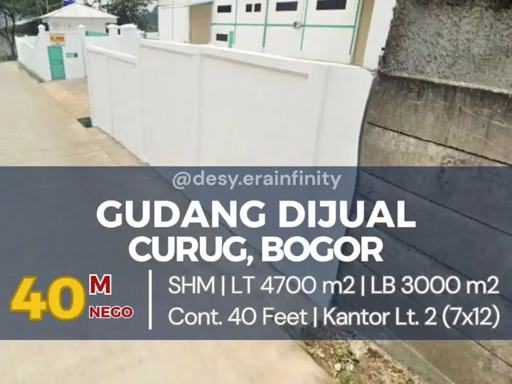Dijual Gudang di Curug, Bogor
