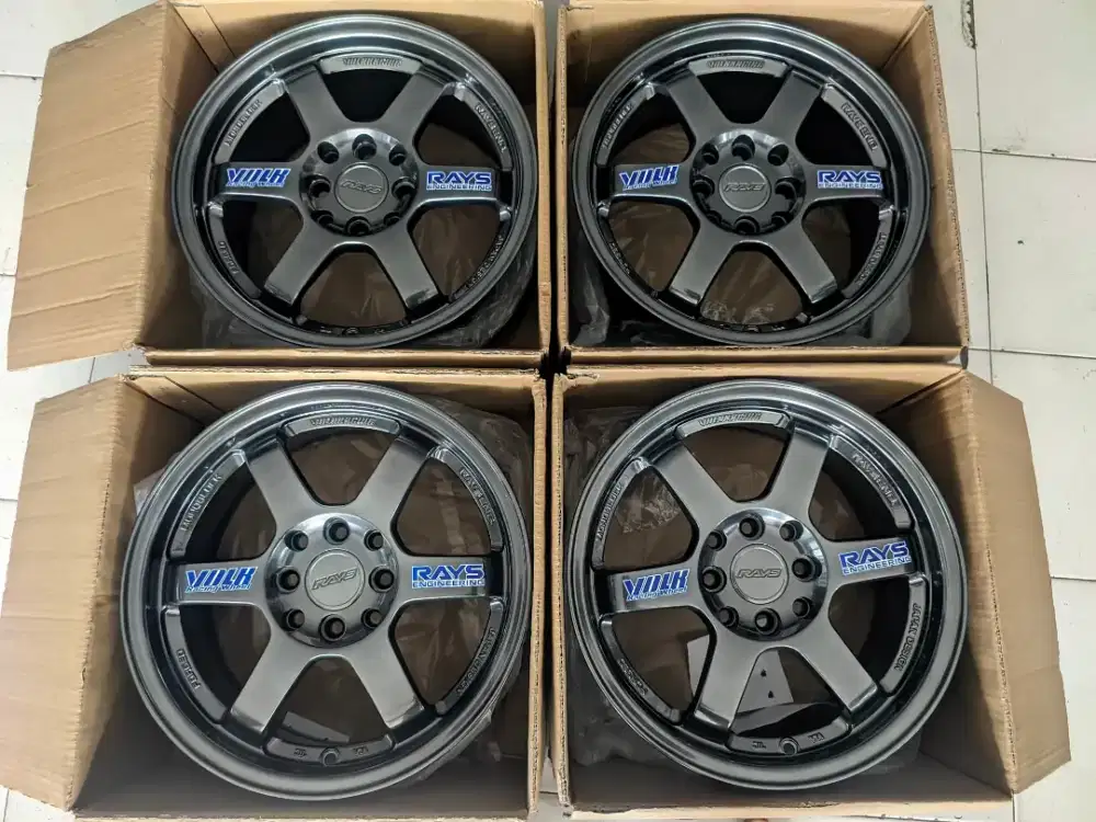 R15 TE37 Dua warna Hiper black&silver polish