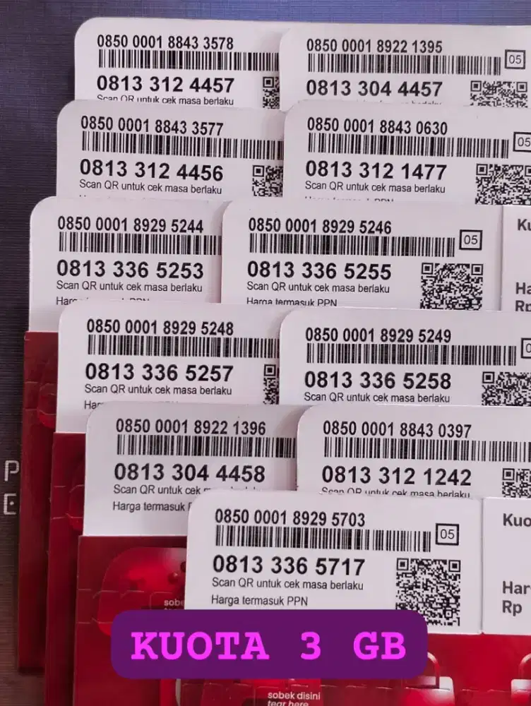 NOMOR CANTIK SIMPATI 11 DIGIT ADA KUOTA 3 GB BERLAKU 1 BULAN NASIONAL.