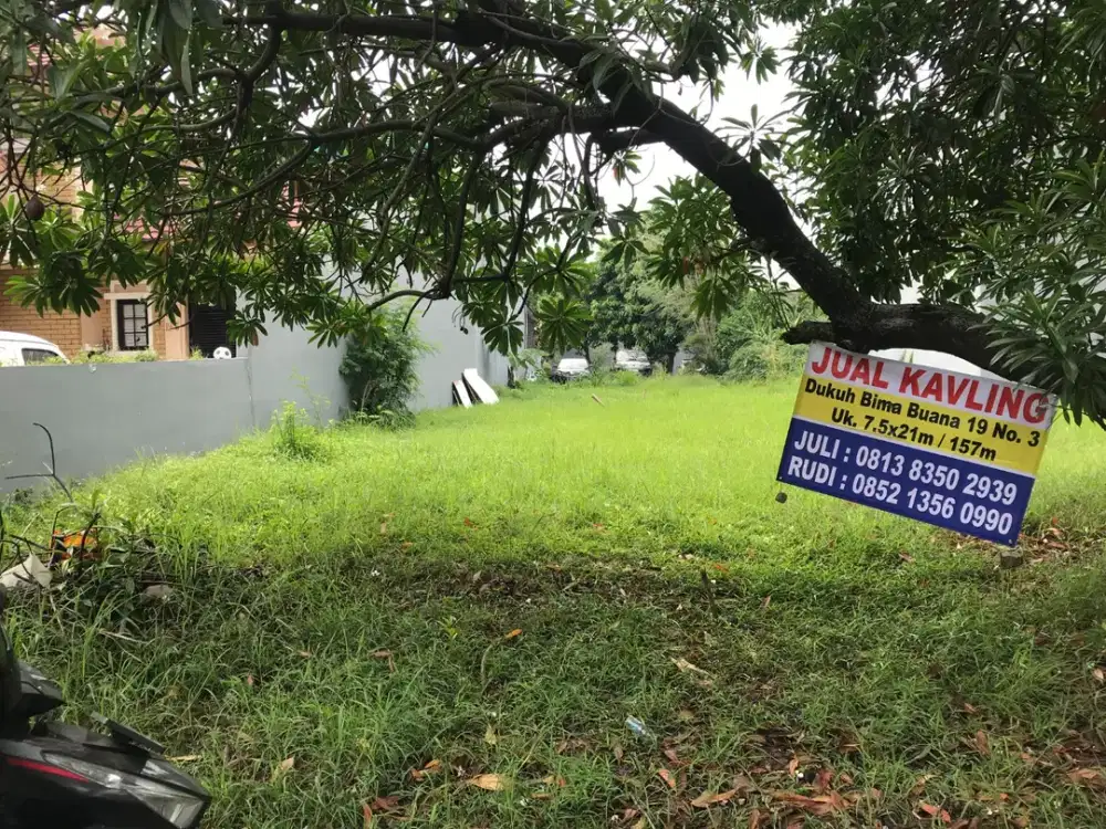 kavling dukuh bima buana bekasi uk 147m/7x21m lebar jalan 2,5 mobil utara