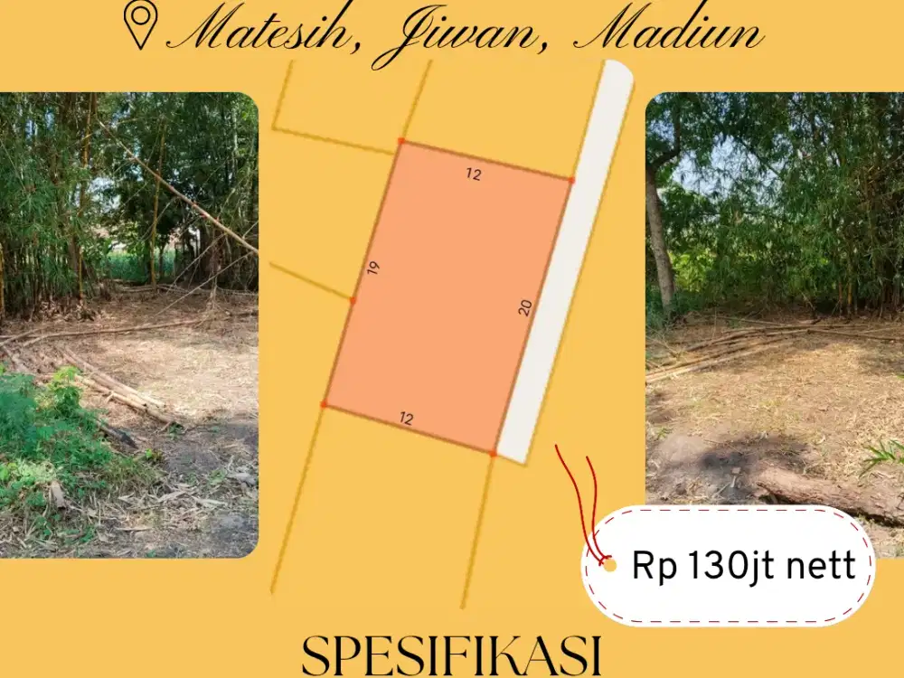 Tanah 130jt di kawasan Metesih Jiwan Madiun