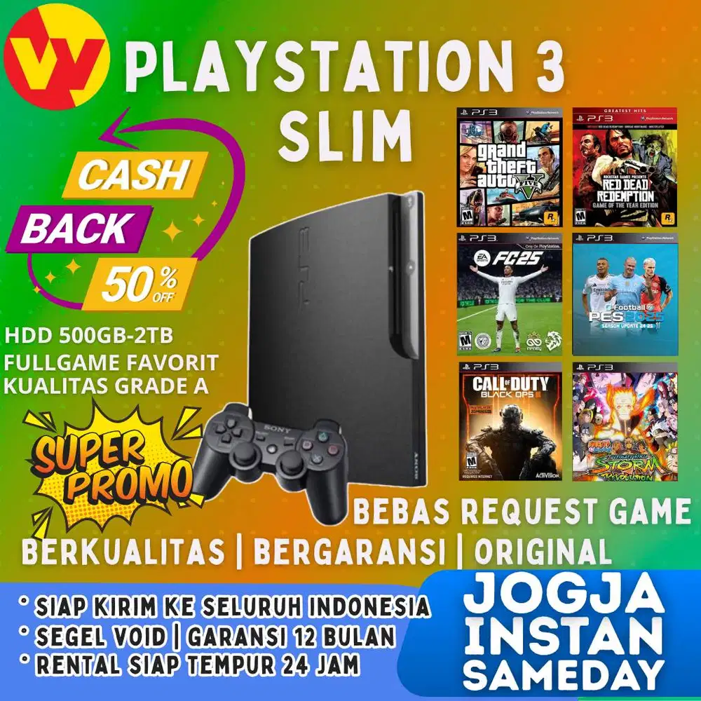SONY PS3 Slim MesinAja-2TB ready stok di Wijaya Games
