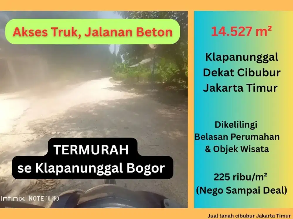 Tanah Luas di Klapanunggal Bogor – Hanya 20 Menit ke Cibubur, Akses Tol, LRT & Pusat Bisnis!