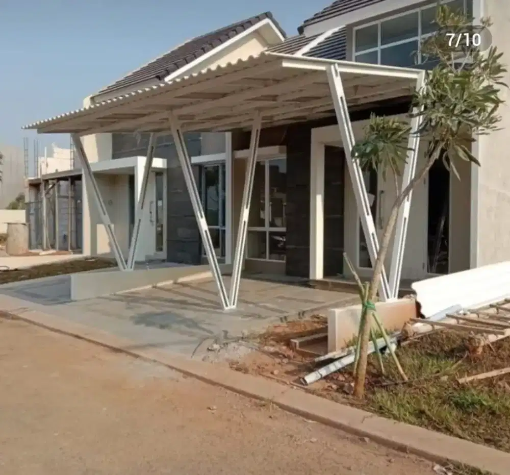 kanopi alderon singel cet rangka terpasang