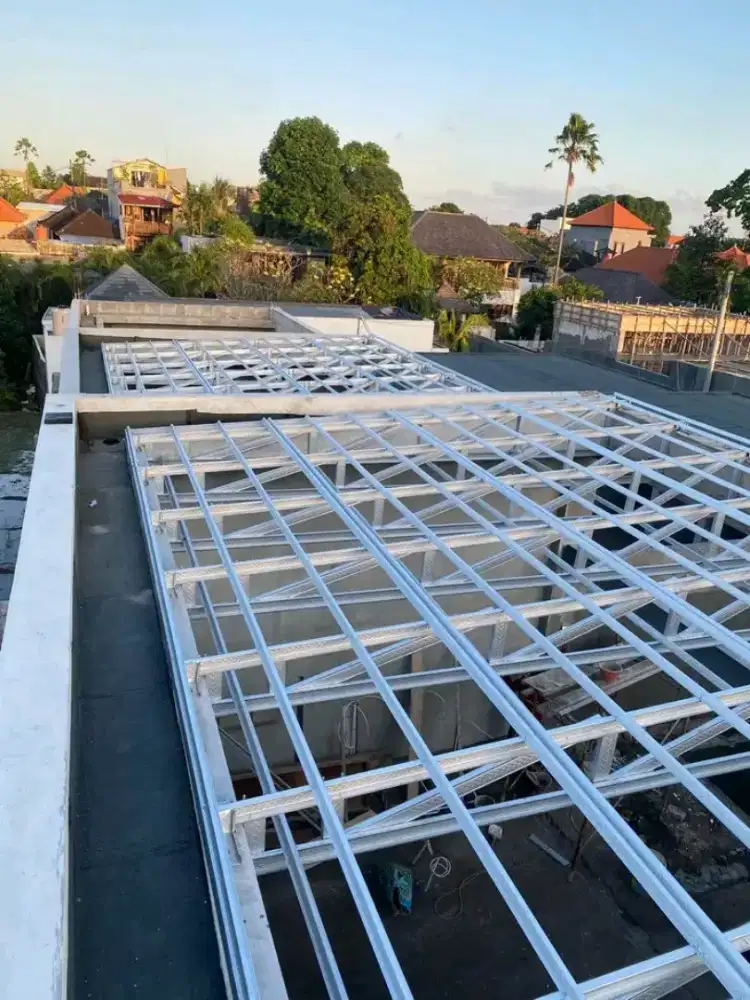 Kanopi alderon singel cet rangka terpasang