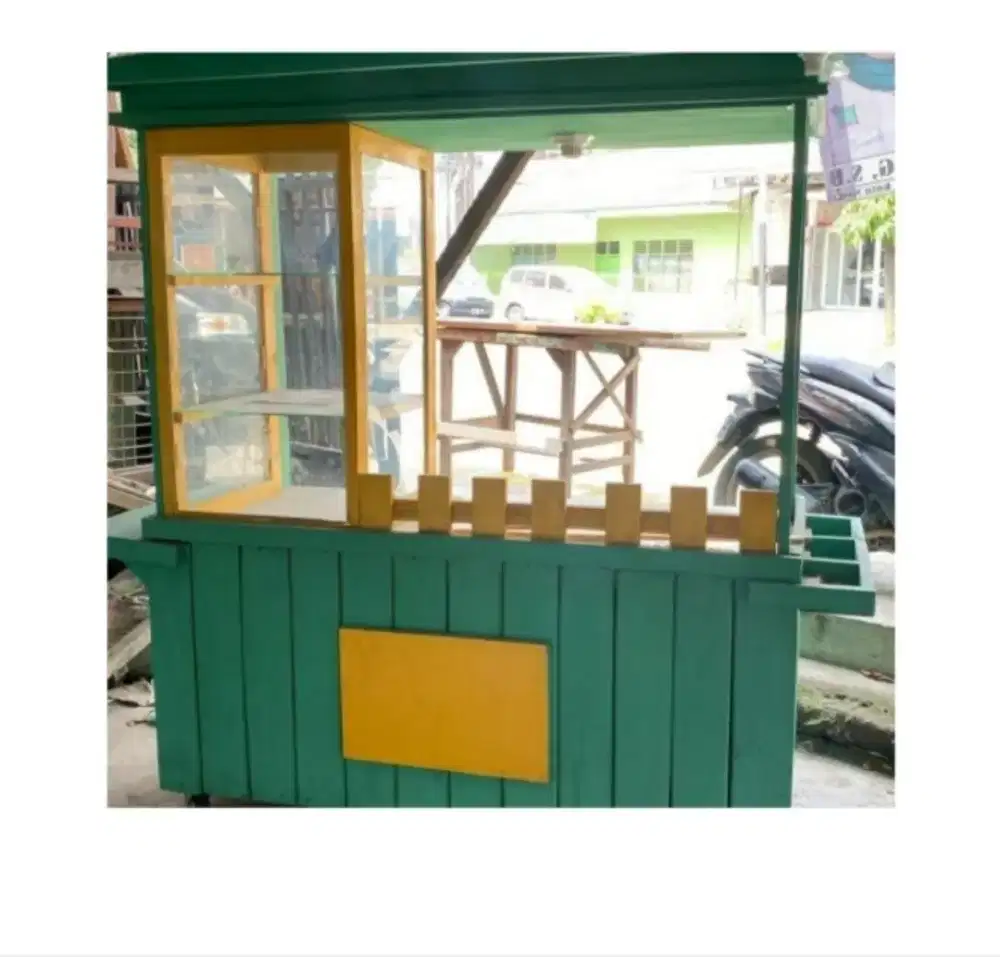 Gerobak Jualan (Kayu Kaca, Dijual/Disewakan)