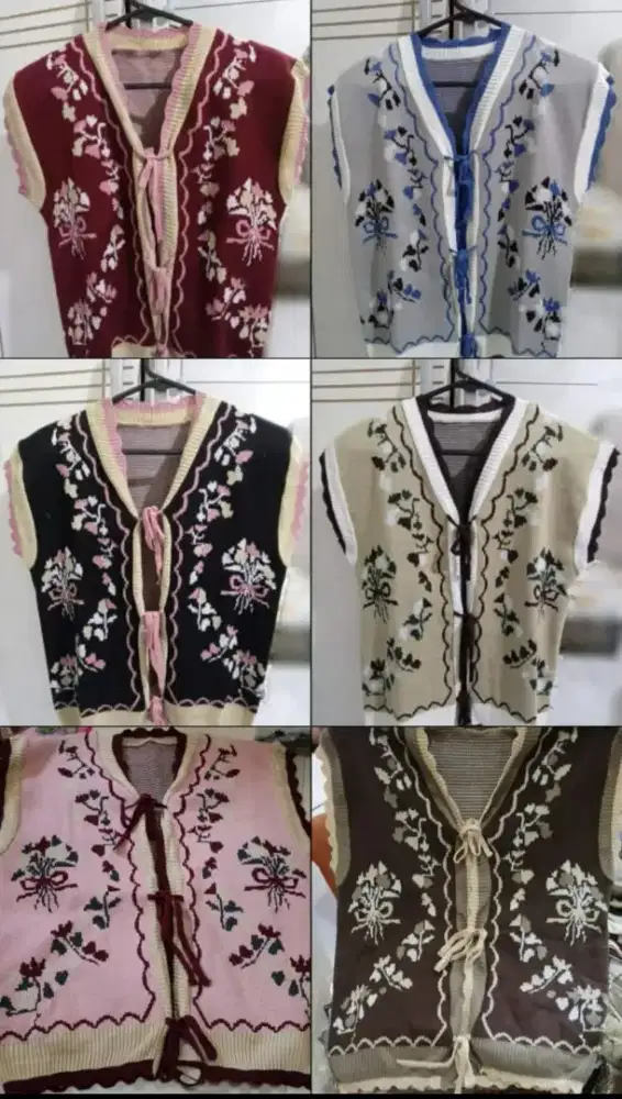knitwear vast motif bohemian rajut
