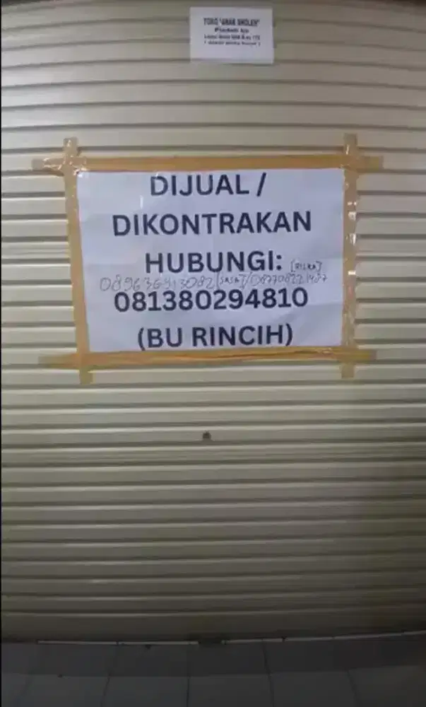 Dijual Unit Kios Ruko ITC Cipulir Mas Jakarta Selatan