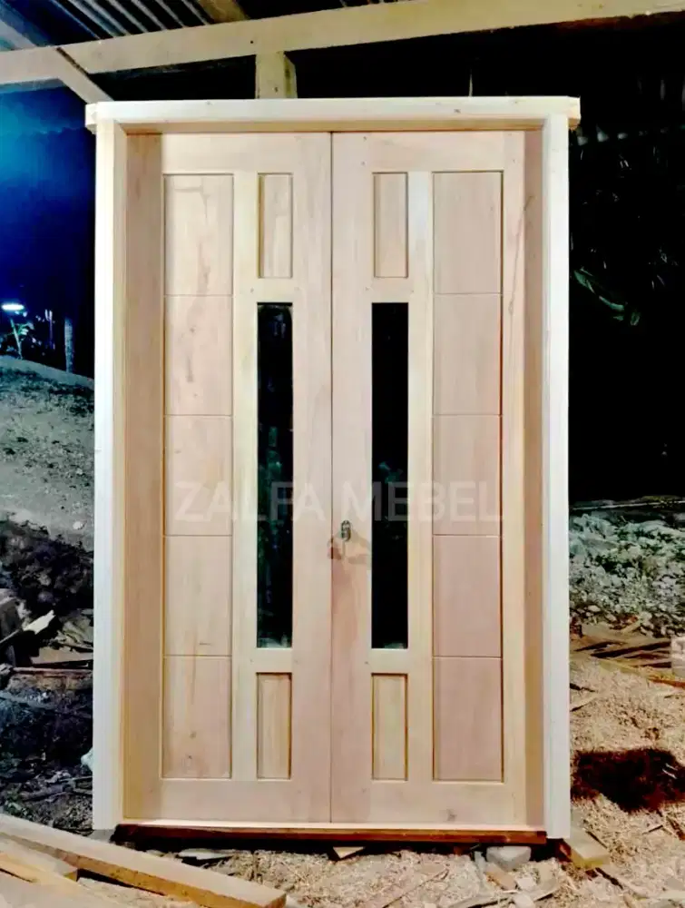 Pintu kupu pintu utama jati fan mahoni
