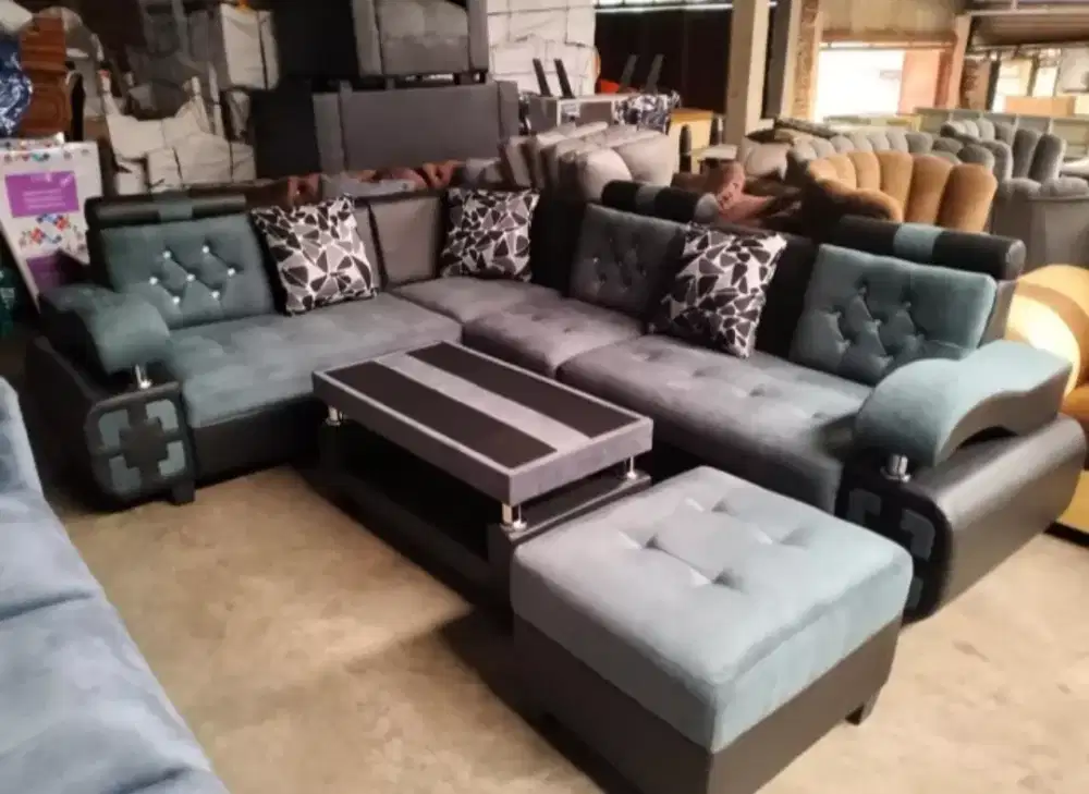 Sofa engkel satu abu hitam