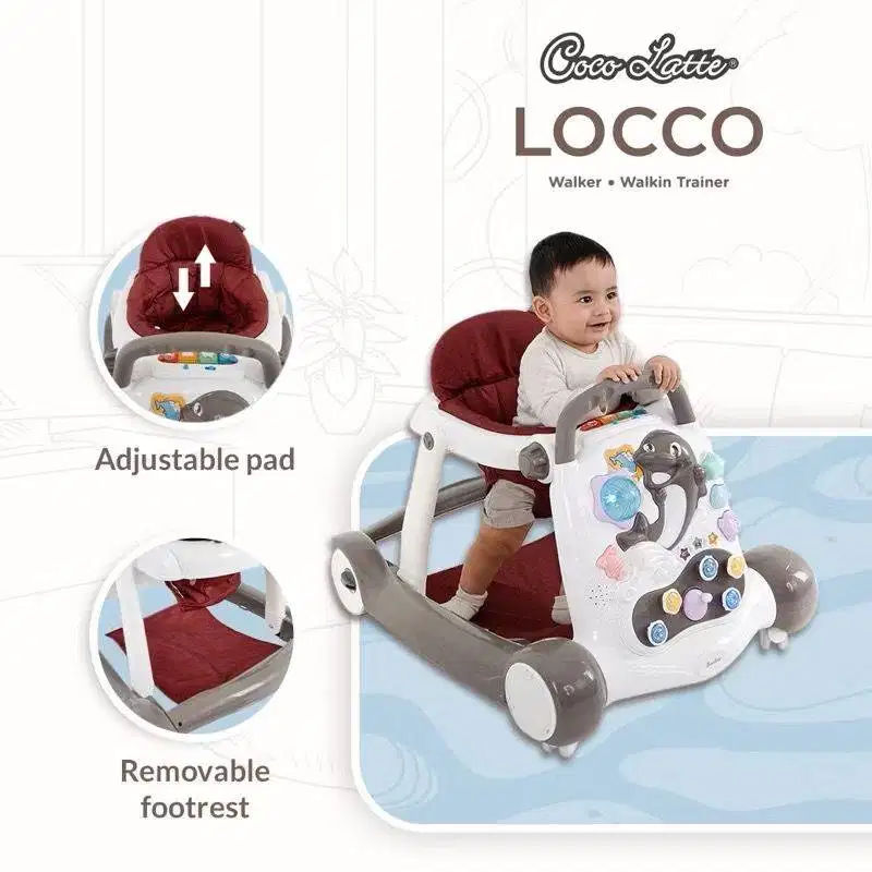 Cocolatte Locco Walker 2 in 1 – Walker & Trainer Bayi, Bisa Lipat!