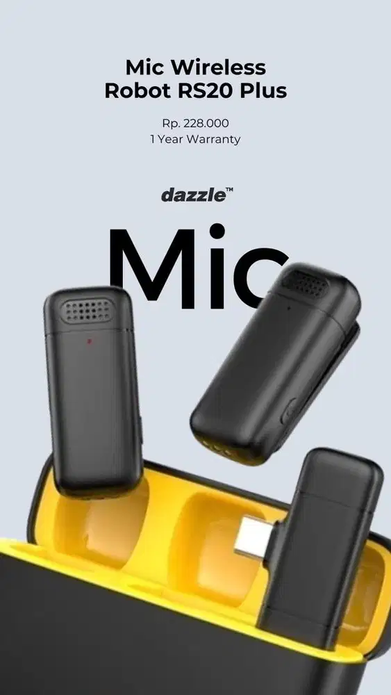 MIC ROBOT WIRELESS RS20 PLUS GARANSI 1 TAHUN