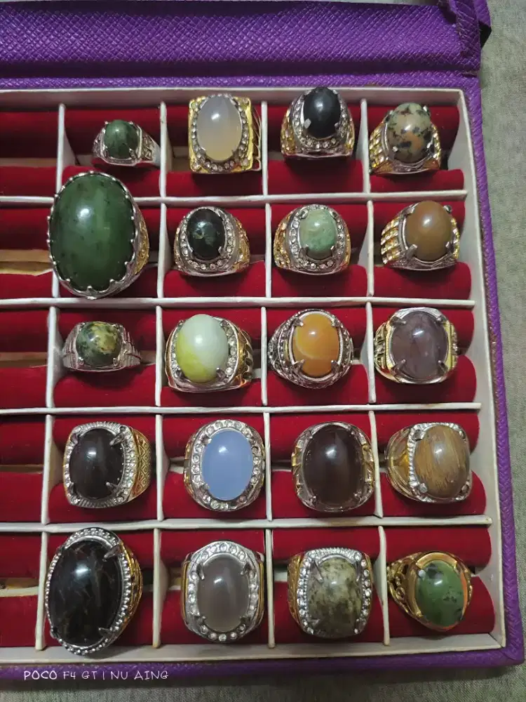 jual cincin batu akik 20 biji paket