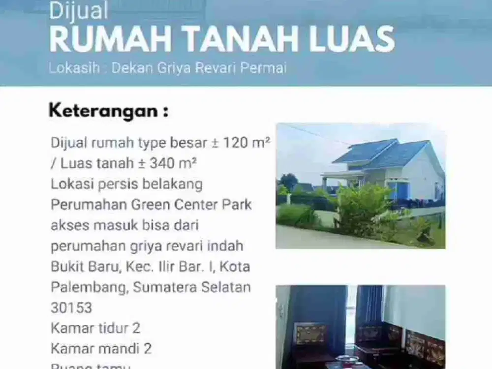 Jual rumah murah tanah paling luas