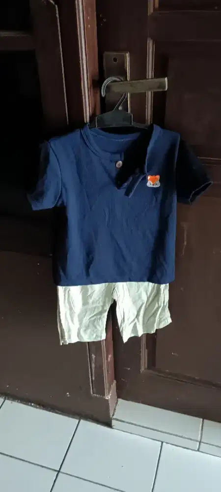 Jual Baju anak laki laki merek MOOI one set atasan & celana,katun 100%
