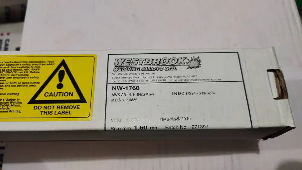 Kawat Las Tig ERNiCrMo-4 Dia 2.4mm Nickel Westbrook