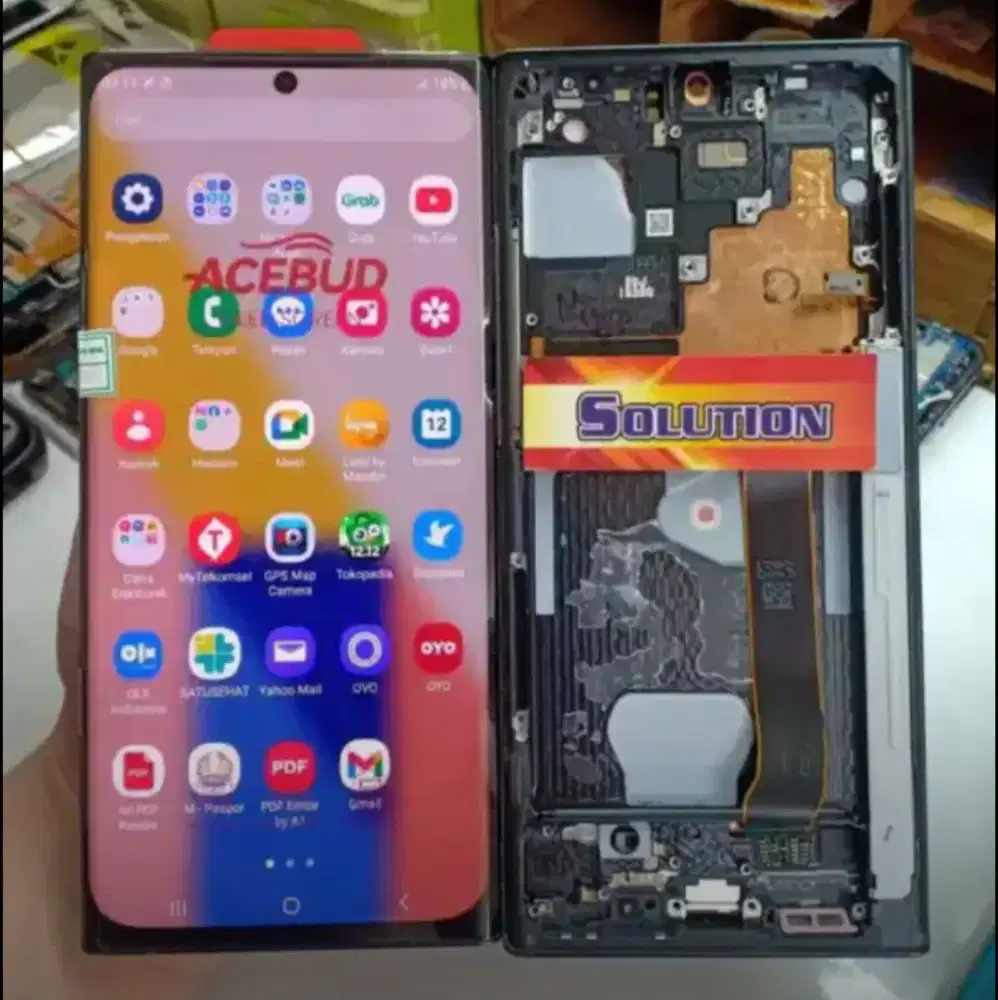 LCD TOUCHSCREEN SAMSUNG NOTE 20 5G ORI OLED + PASANG