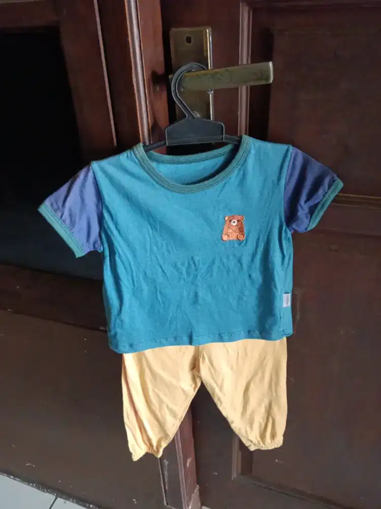 Jual Baju anak laki laki merek MOOI one set atasan & celana,katun 100%