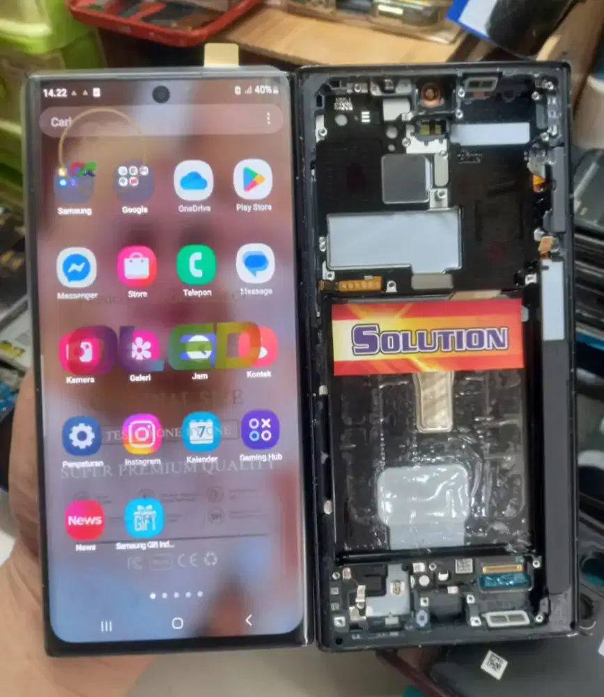 LCD TOUCHSCREEN SAMSUNG S22 ULTRA ORI OLED + PASANG