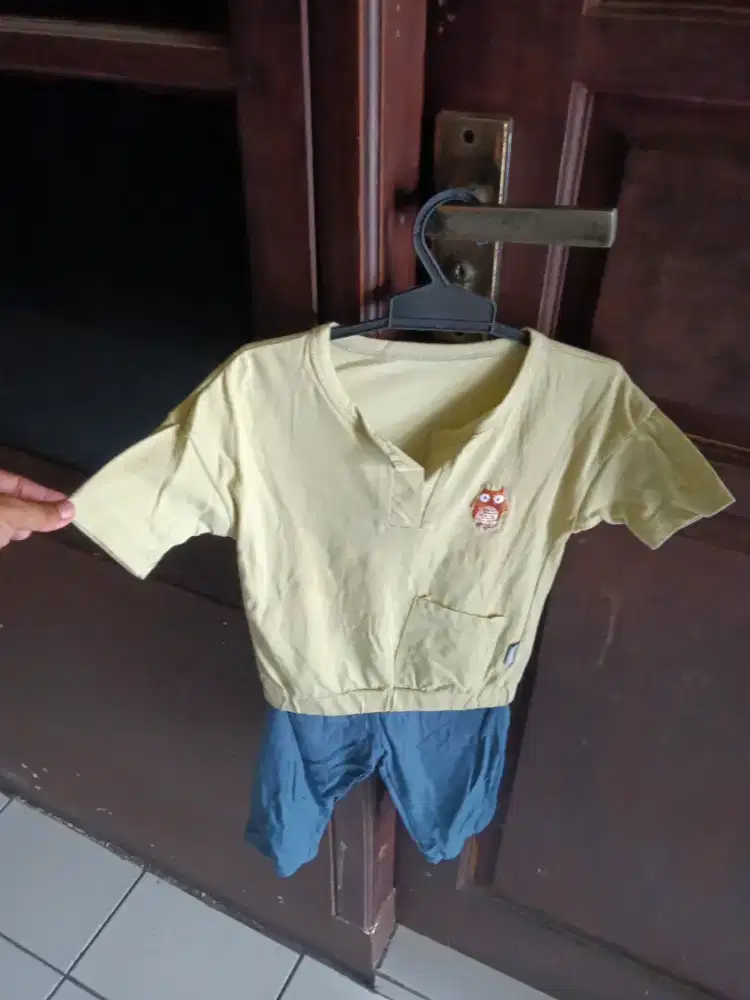 Jual Baju anak laki laki merek MOOI one set atasan & celana,katun 100%