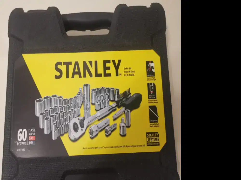 Stanley 60-piece kunci soket set socket pas perkakas mekanik tool