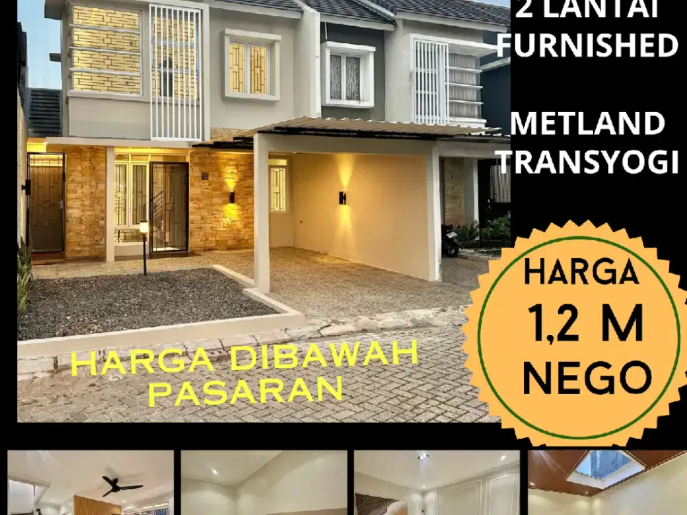 Rumah baru renov like new! Dijual murah dibawah pasaran rumah di Metland Transyogie