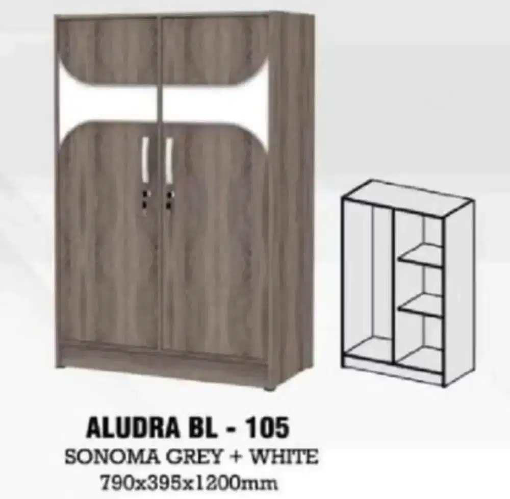 Lemari Pakaian Anak 2 Pintu Aludra Bl-105