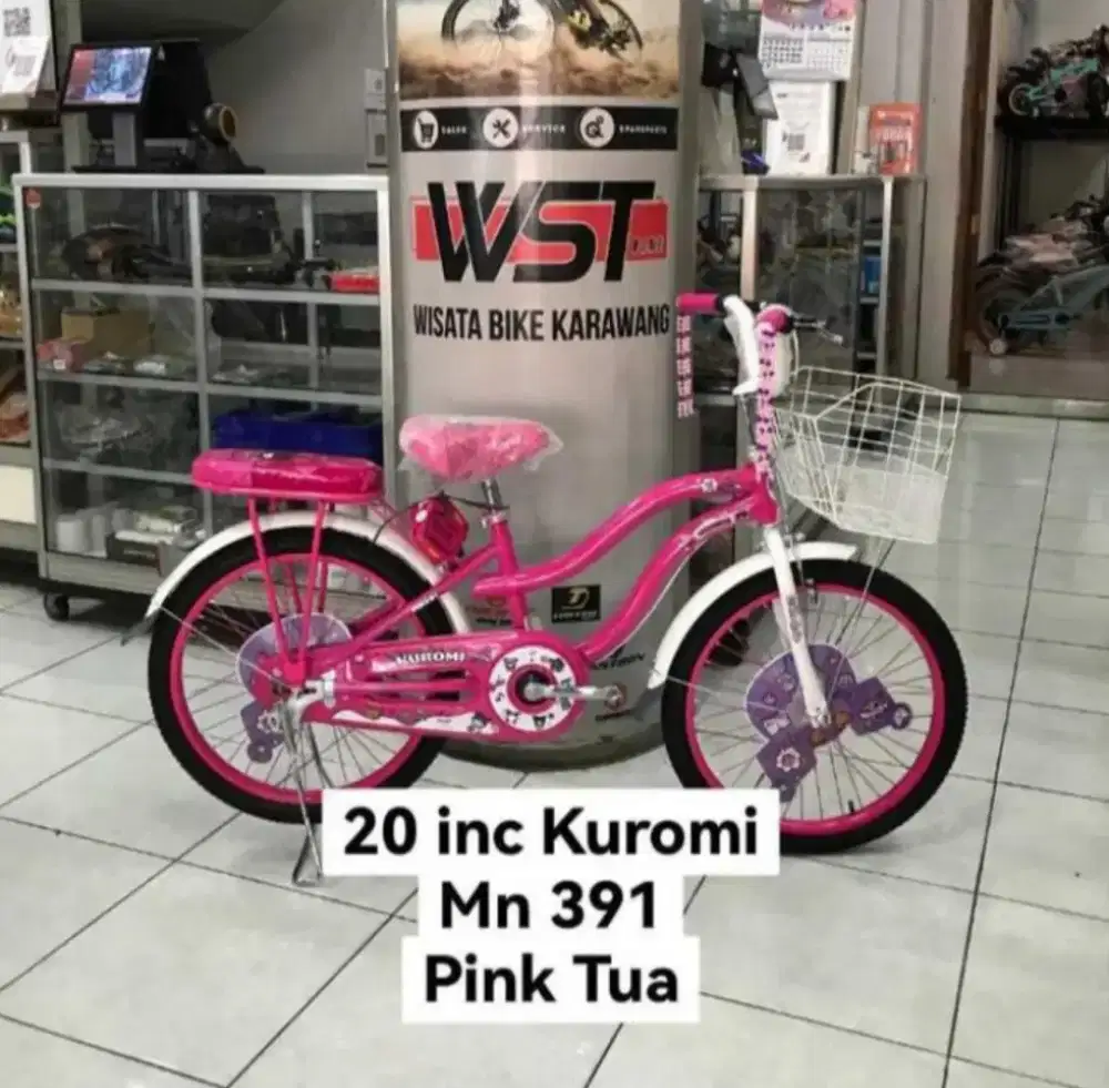 Sepeda Mini 20 mortein karakter kuromi terbaru berkualitas