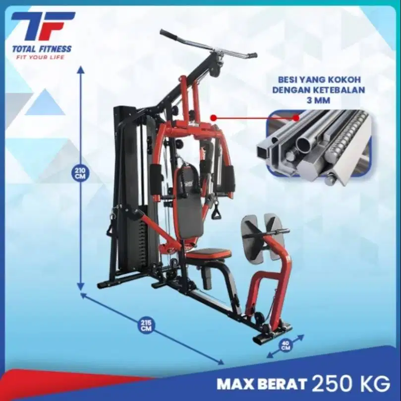 Home Gym 1 Sisi Beban 75 kg TLHG 014 Alat Olahraga Latihan Beban