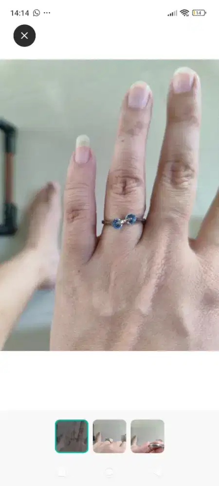 cincin batu permata biru rotary murah