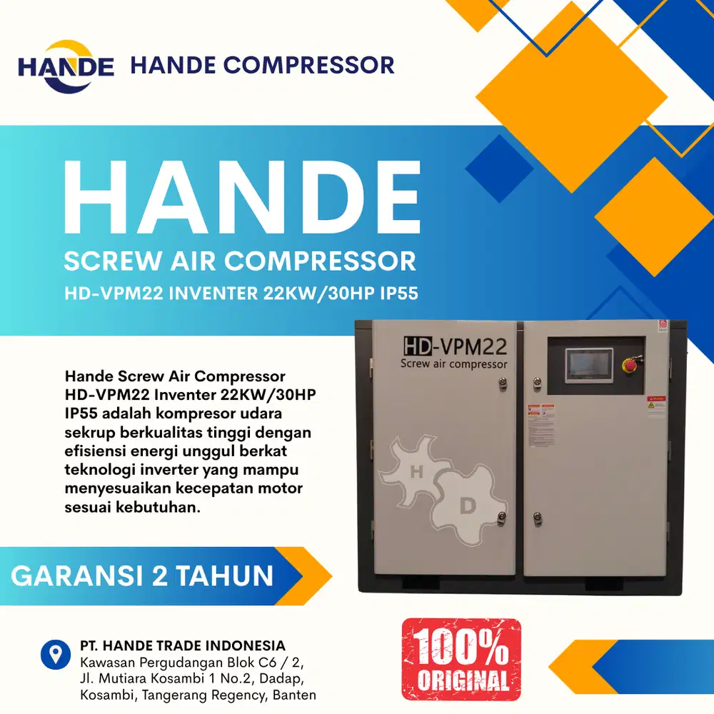 Hande Screw Air Compressor HD-VPM22 Inventer  22KW/30HP IP55 8 Bar