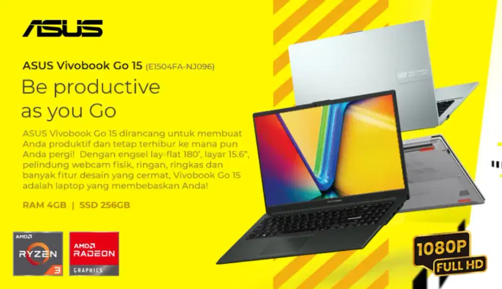 Asus VivoBook Go 15 E1504FA-NJ096 with Amd Ryzen 3-7320U FHD Display