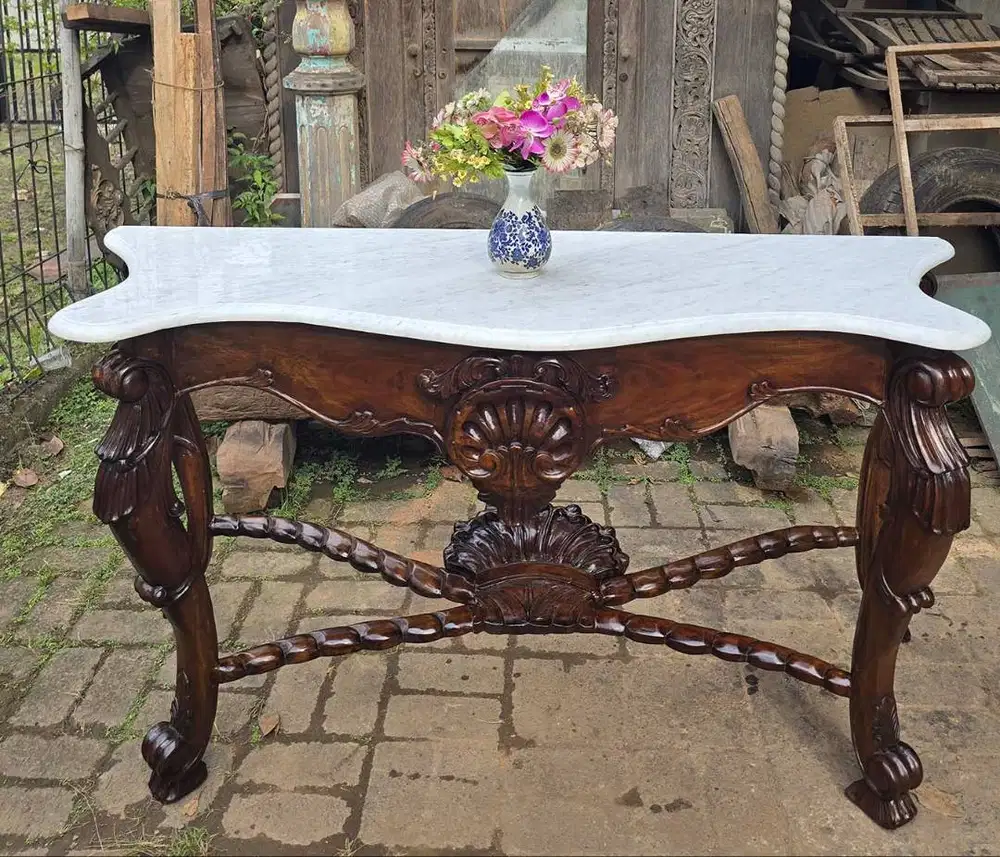 Meja konsul marmer antik model eropa