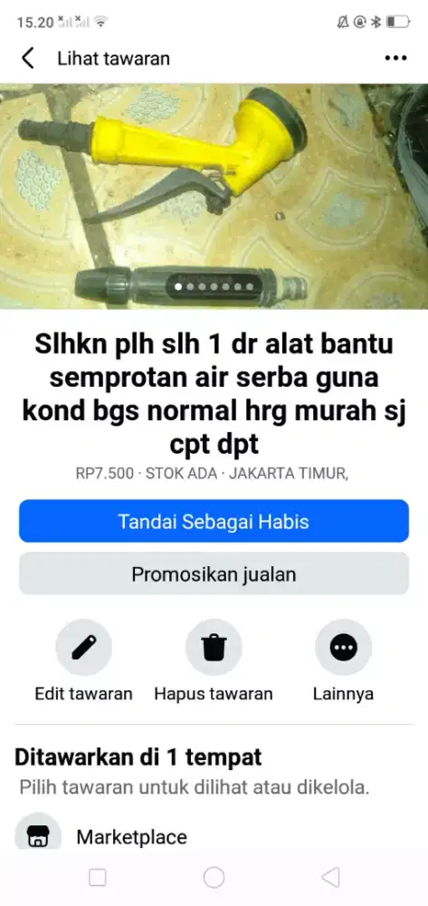 Slhkn plh slh 1 dr alat bantu siram taman bunga dll kond normal murah