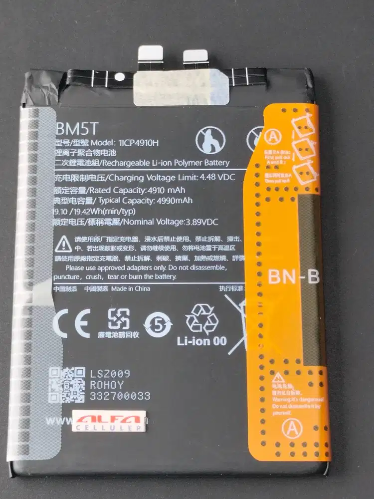 Baterai XIAOMI BM-5T / NOTE 13 PRO 4G / M6 PRO 5G / X6 PRO 5G/ MI 13 T