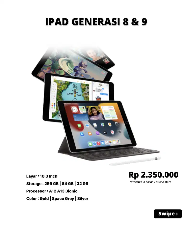 Promo iPad 2 Jutaan! iPad Gen 8 & 9 Like New