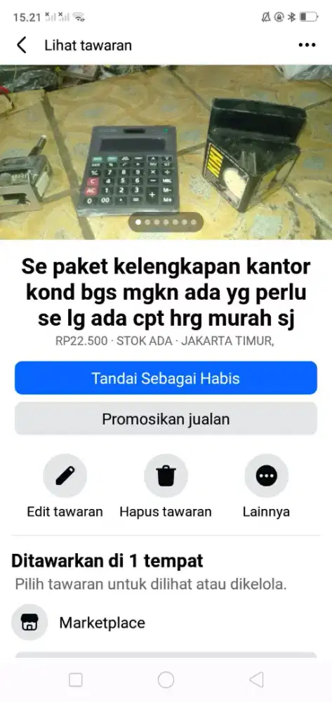 Se paket kelengkapan kantor kond bgs mgkn ada yg perlu se lg ada cpt
