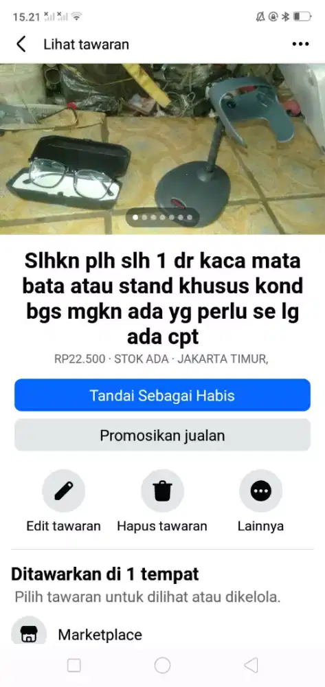 Slhkn plh slh 1 dr kaca mata baca atau sblh nya kond bgs murah sj cpt