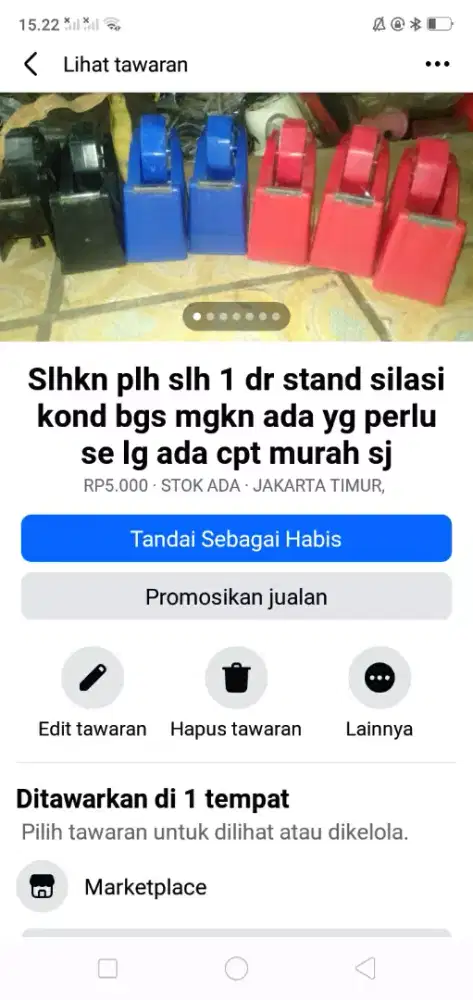 Slhkn plh slh 1 dr alat kelengkapan kantor kond bgs mgkn ada yg perlu
