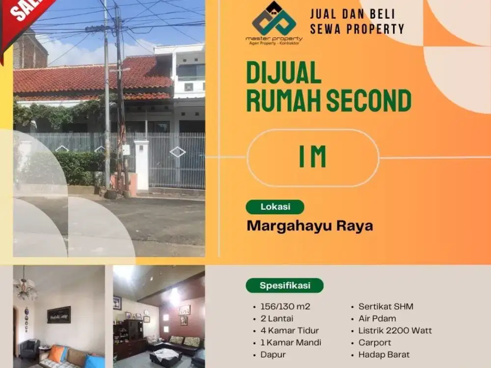 Dijual cepat rumah di Komplek Margahayu Raya, Rancasari Kota Bandung