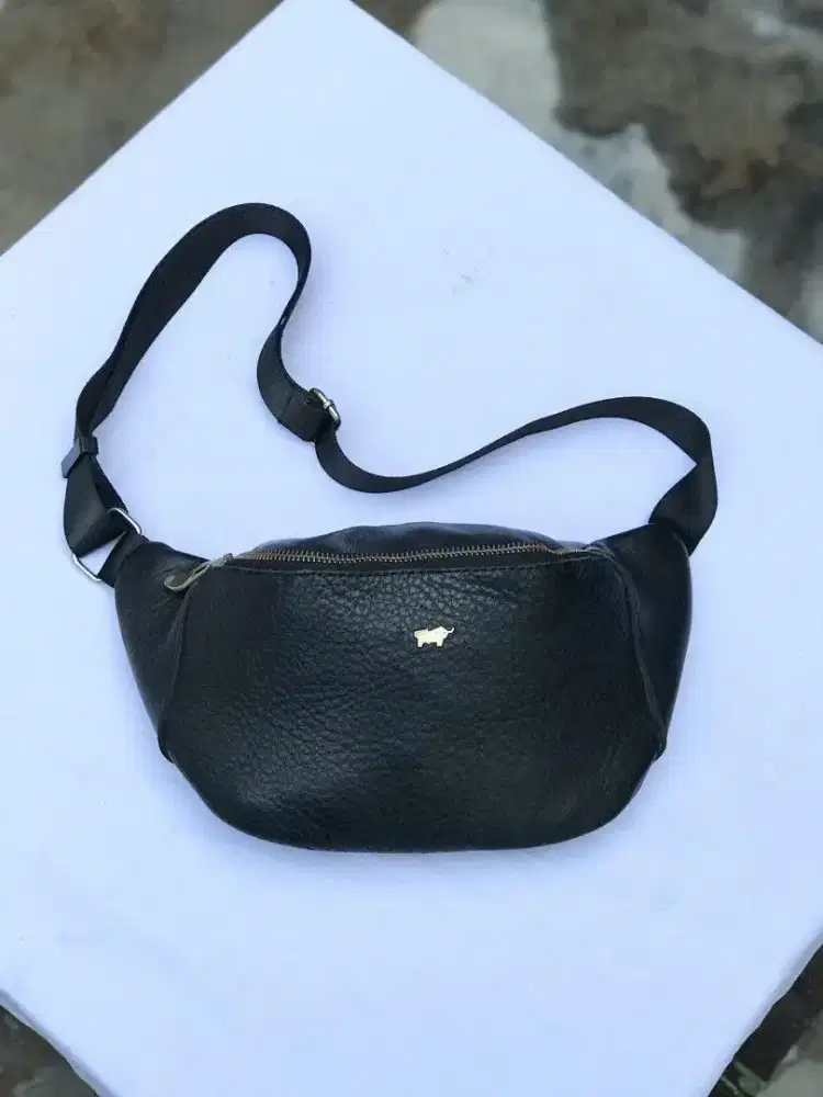 Braun Buffel leather waist bag tas kulit original