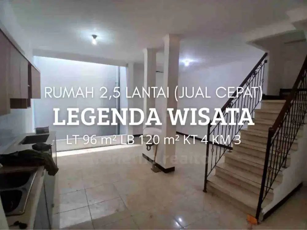 Dijual Cepat Rumah 2,5 Lantai di Legenda Wisata
