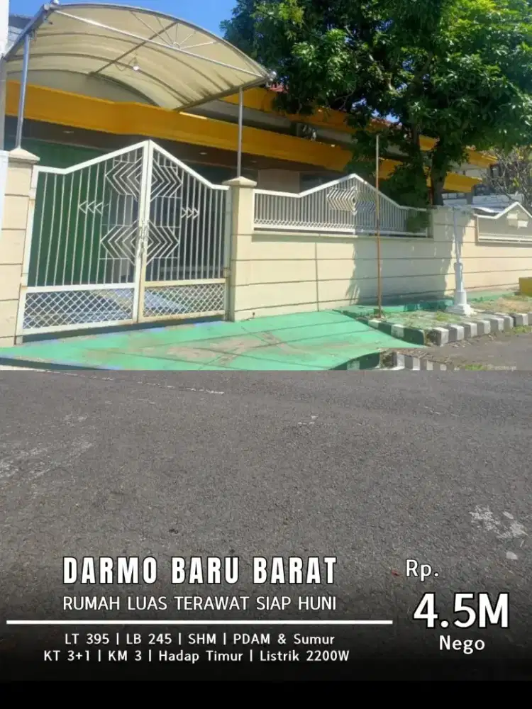 Dijual rumah darmo baru barat