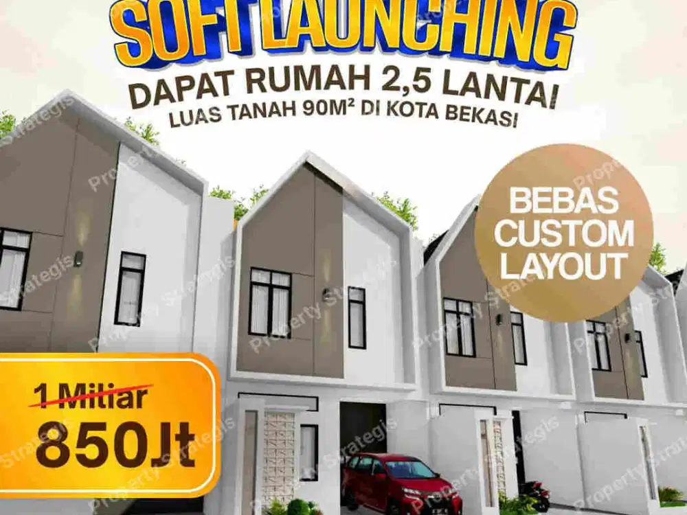 Rumah townhouse  kota bekasi 900 juta dekat tol pasar stasiun LRT